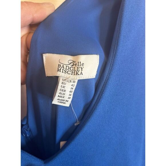 NWT BADGLEY MISCHKA POPOVER SILHOUETTE V NECKLINE SLEEVELESS FALLYN size 10 - Picture 8 of 10